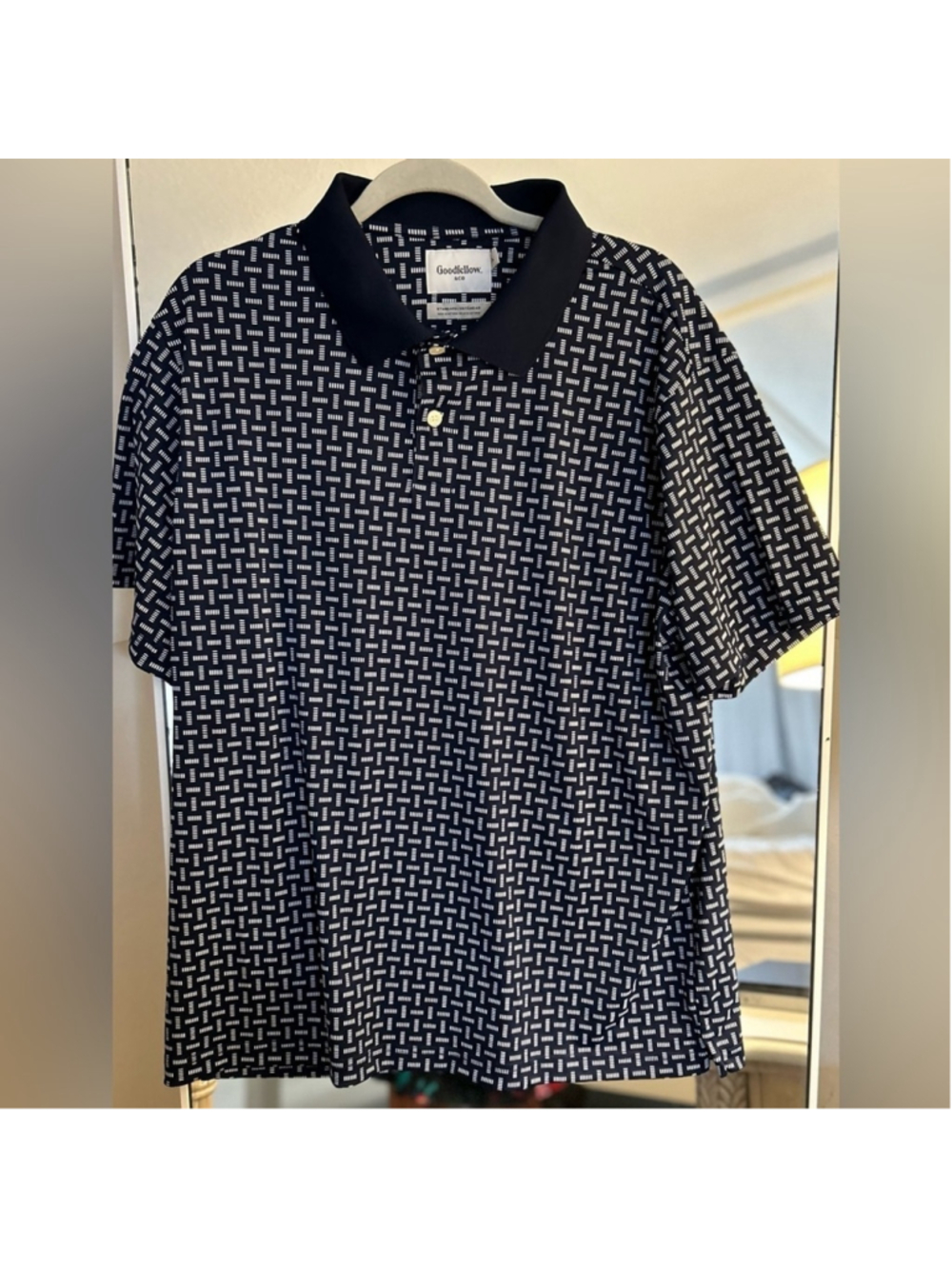 NEW Goodfellow & Co Men's Wrinkle Free Quick Dry Moisture Wicker Polo Shirt L